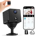 Mini Spy Hidden Camera | Free Cloud&SD Card Storage | Smallest 4K HD Wifi Indoor Camera for Home Security | Day and Night Video, Motion Detection | 3000mAH Battery | Come with 32GB Memory Card