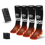 ThxToms Electric Heated Socks for Men Women, 5000mA Rechargeable Battery Heating Socks with APP Control, 2023 Upgraded Warming Winter Socks for Outdoor Riding Hunting Hiking Skiing, 2 Pairs L