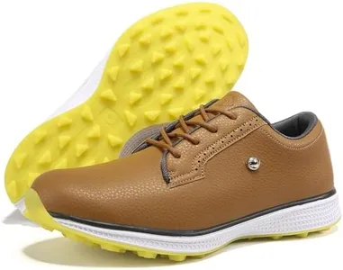 Zakey Professional Golf Shoes Men Sipkeless Golf Sneakers for Men Light Weight Walking Footwears (11,Brown)