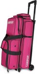 LARIPOP 3 Ball Bowling Bags with Wheels,Rolling Bowling Ball Bag for 3 Balls & Accessories -Retractable Handle Extends to 38"