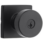 Weiser Cambie Matte Black Front Door Knob with Lock and Key, Exterior/Interior Door Handles with Lock, Keyed Entry Door Knobs for Front Door, Bedroom, Bathroom & Office, Modern Home Décor