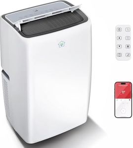 【2026NEW】Smart Portable Air Conditioner,14000 BTU Portable AC Unit with Built-in Cool&Heat, 4-in-1 Cooling Fan & Dehumidifier for Rooms up to 700 Sq. Ft.,Smart APP and Remote Control,3 Speed