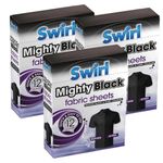 Swirl Black Fabric Sheets for Black Dark Cloth - Ideal for Restoring Black and Dark Colors, Travel Wash Compatible, Revive Black Cloth Colour Run Protection Washing Sheets, 3 pack + Cheeroo Magnet