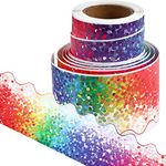 Adhesive Bulletin Board Border Trim Confetti Border Colorful Dot Border Trim for Confetti-Theme Party Classroom Office Chalkboard, 36 ft