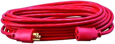 Southwire 2408SW8804 14/3 SJTW ft Vinyl Outdoor All-Purpose Extension Cord Waterproof, 50', Red