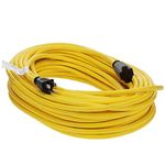 Otimo 100 ft 14/3 Outdoor Heavy Duty Extension Cord - 3 Prong Extension Cord, Yellow