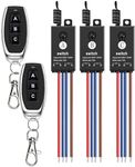 dstfuy Wireless Light Switch,3 Way Mini Remote Switch AC 110V/120V/220V/240V/10A Relay Wireless Light Switch with 328FT Long Range for Motor,Lamps,LED Lights,Fans.