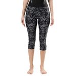 Speedo Women's Endurance 10 Printed Contrast Swim Capri - Black & Oxid Grey