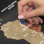 Black Scratch Off World Map - Premium Edition - 31.5" x 23.6" - Rewritable Places I’ve Been Travel Map - Canadian Provinces Outlined – Made From Flexible Plastic to Last Longer by 1DEA.me