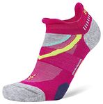 Balega Women's Ultraglide Cushioning Performance No Show Athletic Running Socks (1 Pair) Men, Electric Pink/Midgrey, L