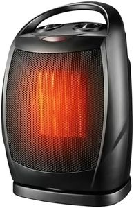 Ronluuu Space Heater,Electric Portable Heater Fan for Indoor Use 750W/1500W ETL Certified Ceramic Small Mini Heater with Thermostat, Home Dorm Office Desktop and kitchen,Black