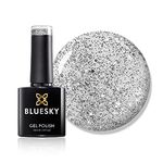 Bluesky Gel Nail Polish, Silver Explosion 80573, Silver Glitter, 10 ml Long Lasting, Chip Resistant, 10 ml (Requires Drying Under UV LED Lamp)