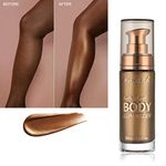 PHOERA High Gloss Waterproof Body Luminizer Glitter Face Shimmer Moisturizer Lotion Tan Cream Foundation Makeup Bronzer AQUAPURITY (103 GLISTENING BRONZE, One Size)