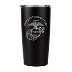 Military Gift Shop Stainless Steel 20oz Tumbler Travel Mug – Double Wall Vacuum Insulate – Matte Black.