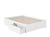 Atlantic Furniture AR8032112 Urban Concord Full Size with Flat Panel Foot Board and Urban Bed Drawers in a White Finish