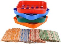 Coin Sorters Tray & Coin Counters – 4 Color-Coded Coin Sorting Tray Bundled with 56 Assorted Flat Coin Roll Wrappers for US Coins