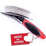 Dog Slicker Brush - Protective Ball Tipped Pins Massages Pet Skin - Professional Groomer Slicker Brush for Long Haired Dog and Cat