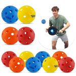 12x Pickleball Balls, 26 Small Drilled Holes, Size-70mm, Long-Lasting Performance, Beginners Players, Outdoor or Indoor Sports Balls Games Adults Kids