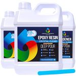 Craft Resin Deep Pour Epoxy Resin 6L Kit - 2-4" Pour Depths Crystal Clear Casting Resin for River Table, Mold, Flower and Wood - Bubble Free, Self-Leveling, Food Safe, Heat & UV Resistant