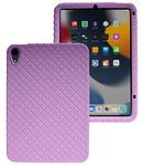 Veamor Mini 6 2021 Silicone Back Case Cover, Anti Slip Flexible Rubber Protective Skin Soft Gel Bumper for Apple iPad Mini 6th Generation 8.3 Inch, Kids Friendly/Ultra Slim/Shockproof (Purple)