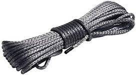 4mm"*50ft Winch Rope,Rope for ATV Winch, Winch Cable,Synthetic Rope,Towing Rope (Grey)