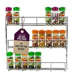 andrew james Spice Rack for Inside Cupboard Door, Wall Mounted Herb Rack, No Construction Needed, Metal Spice Organiser Storage Shelf for Back of Door, Fixings (3 Tier)