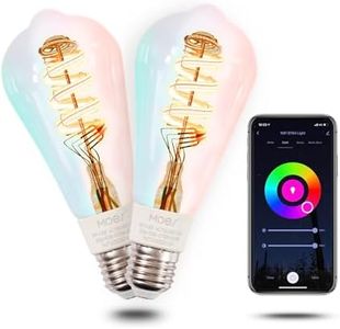 MOES Ampoule Connectée E27, 5W, 350LM 2700K-6500K WiFi Alexa LED Light RGB+WW, Dimmable, Synchronisation Musicale, 16 Millions de Couleurs, Compatible avec Alexa, Google Homee 2PCS