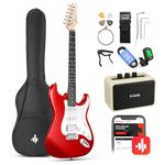 Donner DST-100 39 Inch Electric Guitar Beginner Kits Solid Body Electric Guitar Kit Package HSS Pickup with All Accessories Amplifier, Bag, Tuner, Capo, Strap, Cable, Picks