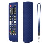 Oboe Silicone Tv Remote Cover Compatible with Samsung Smart Tv Remote BN59-01315 / Foxsky Tv/X Electron Tv Remote Protective Case with Lanyard (F-Dark Blue) [Remote NOT Included]