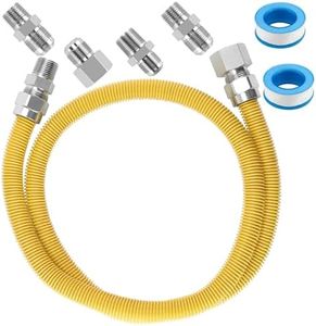 48" Dryer Gas Line Hose/3/4 Stove Gas Line with Connector 1/2" MIP 1/2"FIP 3/4"MIP Fitting,5/8" OD(1/2" ID) Gas Dryer Connector Kit for Stove,Gas Stove, Dryer,Water Heater-by MIFLUS