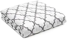 YnM Weighted Blanket,Heavy 100 Percent Oeko-Tex Certified Cotton Material, Bed Blanket for One Person of 190lbs, Ideal for Queen/King Bed (60x80 Inches, 20 Pounds, Lattice Scroll)