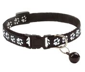 YellowCult Pet Collar - Adjustable [8-11 inch], with Bell, Fast Release Buckle, Neck Collar for Kitten, Cat, Small Dogs & Puppies - [Black]