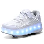 Kids Trainers Roller Skates Shoes with Wheels for Girls Boys LED Strips Light Up Rollerskates Inline Skates Cross Trainer Fashion Wheel Skateboard Hover Shoes