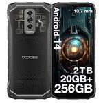 DOOGEE Blade10 Ultra (2024) Rugged Smartphone Android 14, 20GB+256GB/2TB TF, 10.7mm Ultra-thin, 6.56" 90Hz, 50MP Camera, 3 Card Slots, 4G Dual SIM IP68/IP69K Rugged Phone, 5180mAh, NFC, Transparent