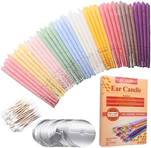 Lot de 40 bougies d'oreilles - Bougie de nettoyage - Anti-cérumen - Bouteille de gaz organique non toxique - Parfumée, dotée de 20 disques de protection (10 couleurs)