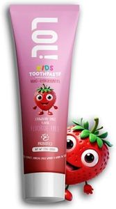 LOL Fluoride Free Nano Hydroxyapatite Toothpaste Kids | Kids Toothpaste No Fluoride with Probiotics | Remineralizing | Vegetable-Based Foaming Agent. for Children & Parents (3.5oz, Strawberry Smile)