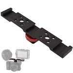 Fotoconic Hot Shoe Extension Bar Mount, Triple Cold Shoe Extension Flash Bracket, Compatible with Nikon Canon Sony Olympus DSLR Camera, Microphone, Led Video Light, Camcorder DV