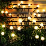 2 Count 2024 Solar Garden Lights, 6 LED Solar Wind Swaying Lights, Firefly Lights Outdoor Solar Powered, Solar Lights Outdoor for Yard Pathway Lawn Landscape