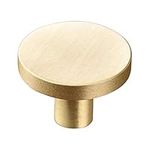 Modern Brushed Brass Gold Round Cabinet Kitchen Knobs Dresser Drawer Cupboard Pulls Furniture Hardware 2Pack (33x20mm, 2 Pack)