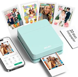 Nelko Photo Printer, PP01 Color Mini Portable Printer, Instant Smartphone Inkjet Printer, Sticky-Back Rechargeable Portable Picture Printer for iOS & Android, for Christmas Family, Green