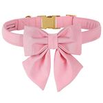 Unique style paws Cotton Dog Collar with Bowtie, Durable and Comfortable Collar in 12 Solid Colors, Bow Tie Adjustable Collar for Small Dogs Puppies and Cats with Golden Metal Buckle