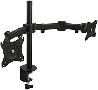 Mount-It! Dual Monitor Mount | Double Monitor Desk Stand Arm | Two Articulating Arms Fit 2 Screens 17 19 20 21 22 24 27 Inch Computer | VESA 75 100 Compatible Displays | C-Clamp Base