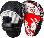 TEKXYZ Boxing Pads for Focus Training, 1 Pair Curved Mitts for Boxing Kickboxing, Muay Thai, MMA and Other Sparring Training, White