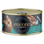 Encore 100% Natural Wet Cat Food, Tuna Fillet in Broth (Pack of 16 x 70g Tins)