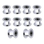 BZ 3D GT2 Idler Pulley Width 10mm 20 Toothless Bore 5mm 20T Idler for 3D Printer 9mm/10mm Width GT2 Timing Belt.(10pcs)