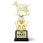 Goat Trophy - G.O.A.T. - Greatest of All Time Funny Trophy Award with Option for Custom Plate - Appreciation Gift for Boss, Coworker, Friend - League Champion Award Winner (No Custom Text)