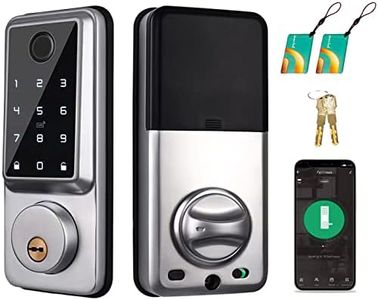 Fallinoce Door Locks with Keypads, Electronic Digital Deadbolt Smart Lock for Front Door, Support IC Cards, Touchscreen Auto Lock, Anti-Peeking Password for Home Hotel Apartment