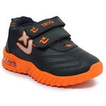 Crester Collection Velcro LED Shoes for Boys and Girls, Casual Shoes for Kids, Funky LED Casual for Baby (T101)-NW-PFT101-Orange_3.5-4YR