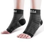 AVIDDA 2 Pairs Ankle Support Brace for Men and Women, Compression Sleeve Socks for Plantar Fasciitis, Sprained Ankle, Ligament Damage, Achilles Tendonitis, Sports, Running - Black M