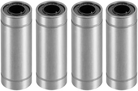 HiPicco Linear Ball Bearings, LM6LUU 6mm Bore Longer Linear Motion Bushing Double Side Rubber Sealed Rod Liner Shaft Parts for CNC Machine 3D Printer 4 Pack